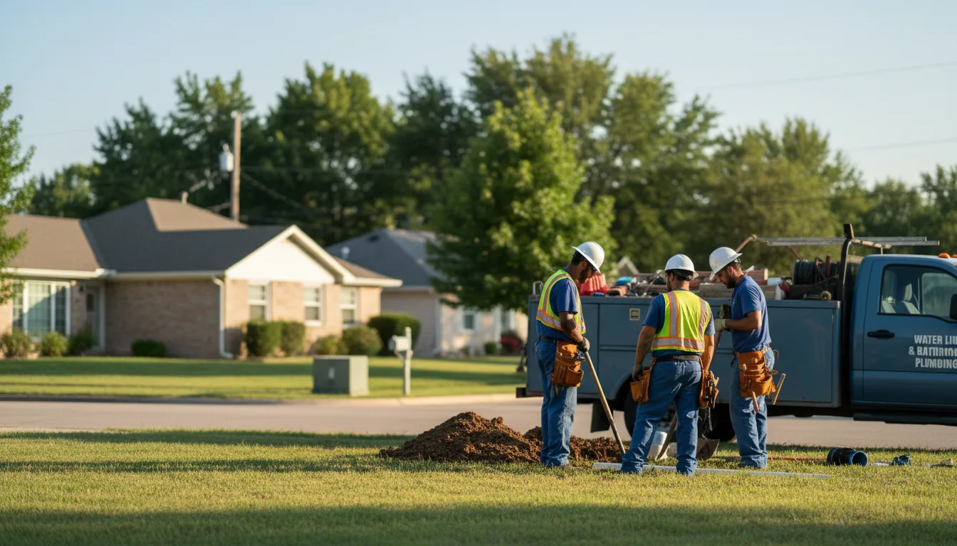 Residential water line and bathroom plumbing service in Larned, KS